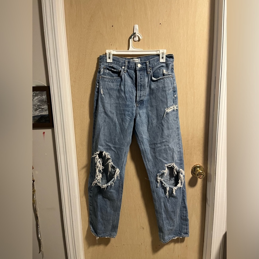 Agolde 90 s jeans distressed waist 27 wide leg